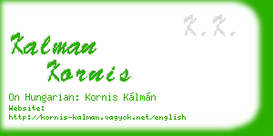 kalman kornis business card